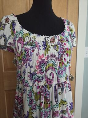 Roz & Ali Paisley Smocked Dress